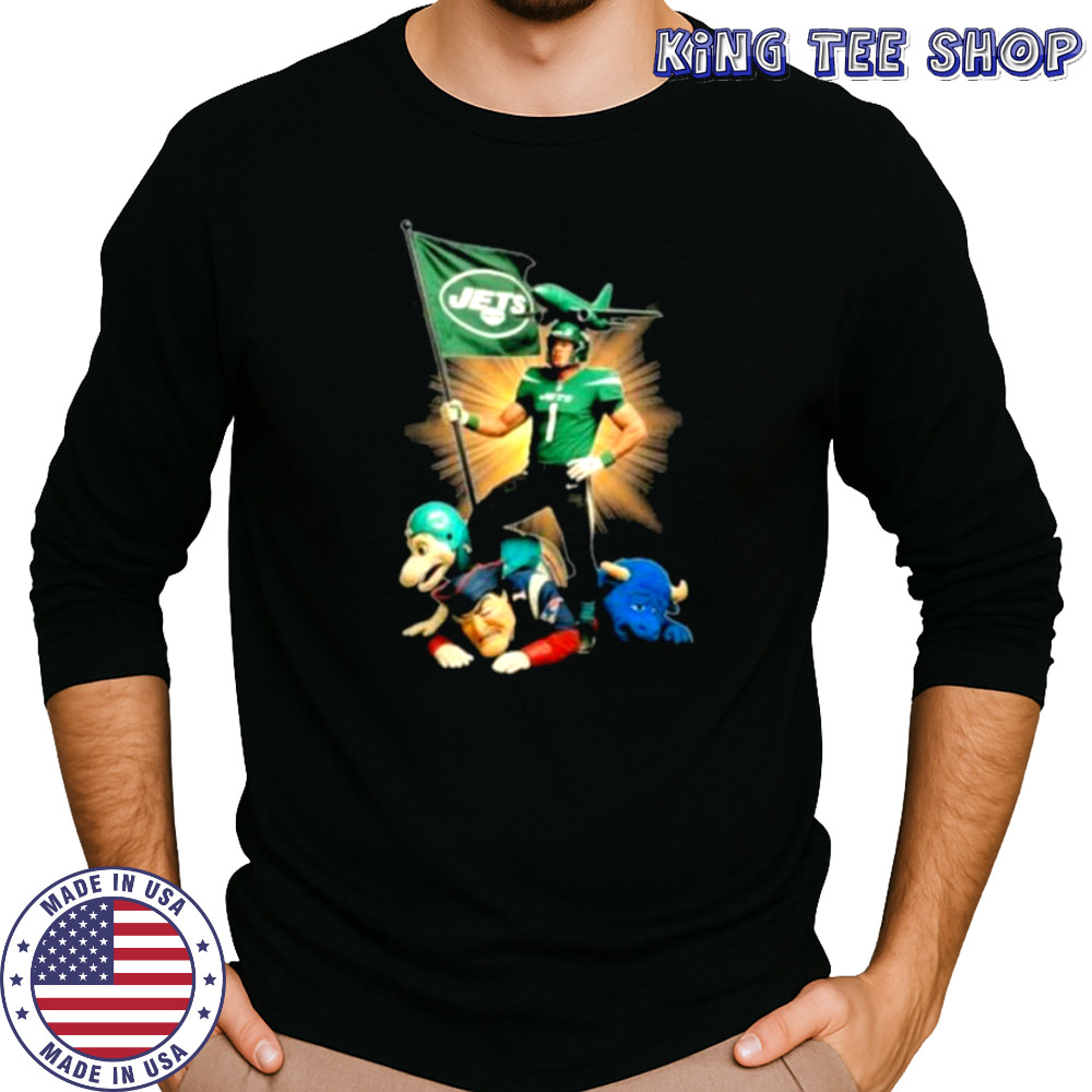 Official New York Jets Mascot Plant The Flag On NFL Teams Shirt Long Sleeved