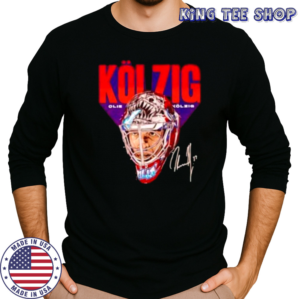 Olie Kolzig mask signature Washington Capitals Shirt Long Sleeved