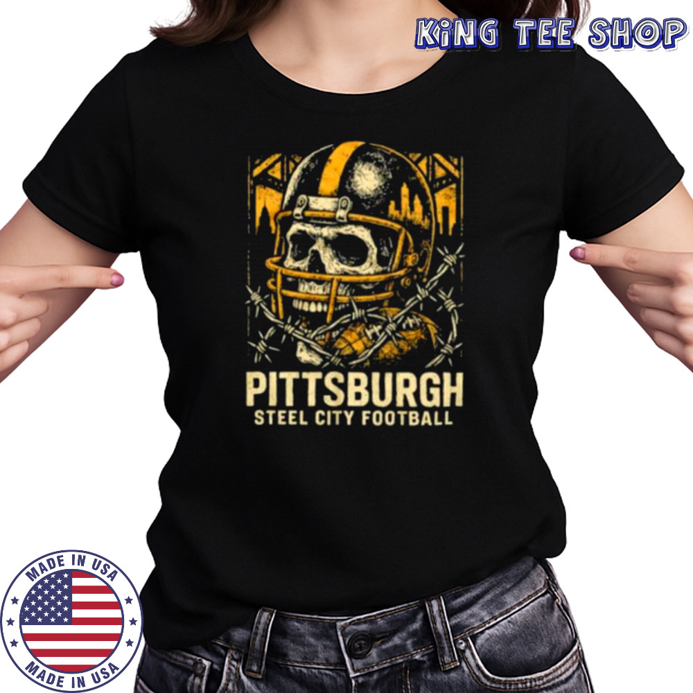Pittsburgh Steel City Football skull crackin’ helmet Shirt Women's T-shirt