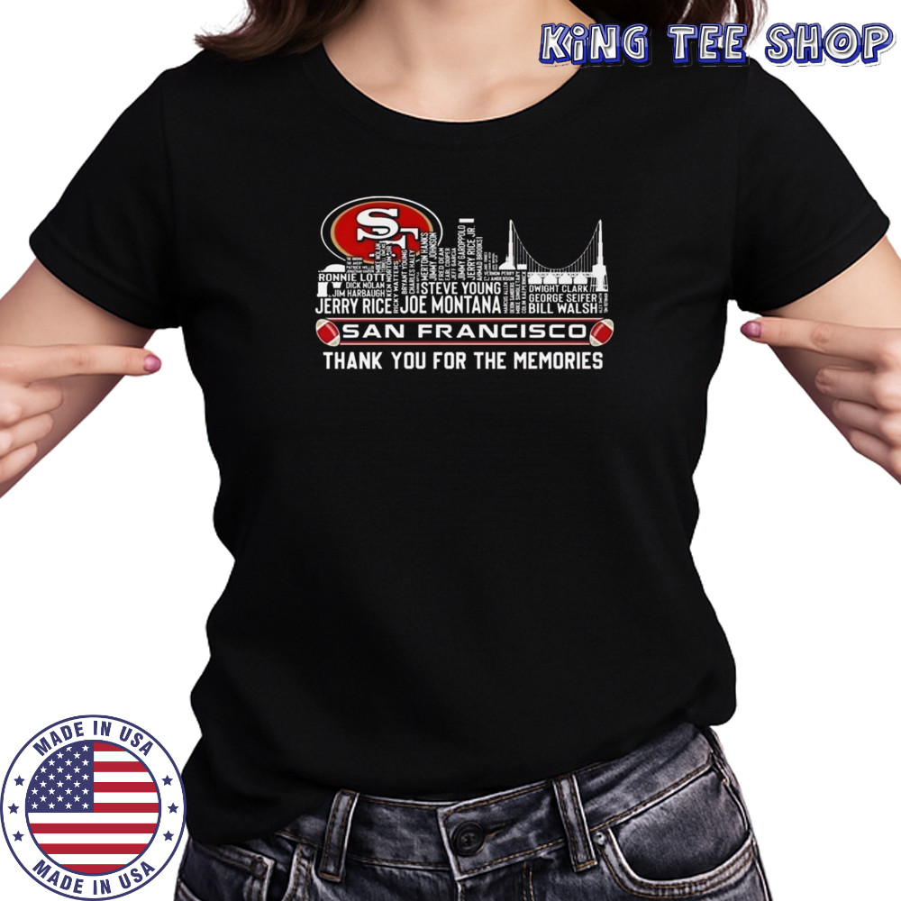 San Francisco 49ers NFL Thank You For The Memories Skyline Name 2025 Shirt Women's T-shirt