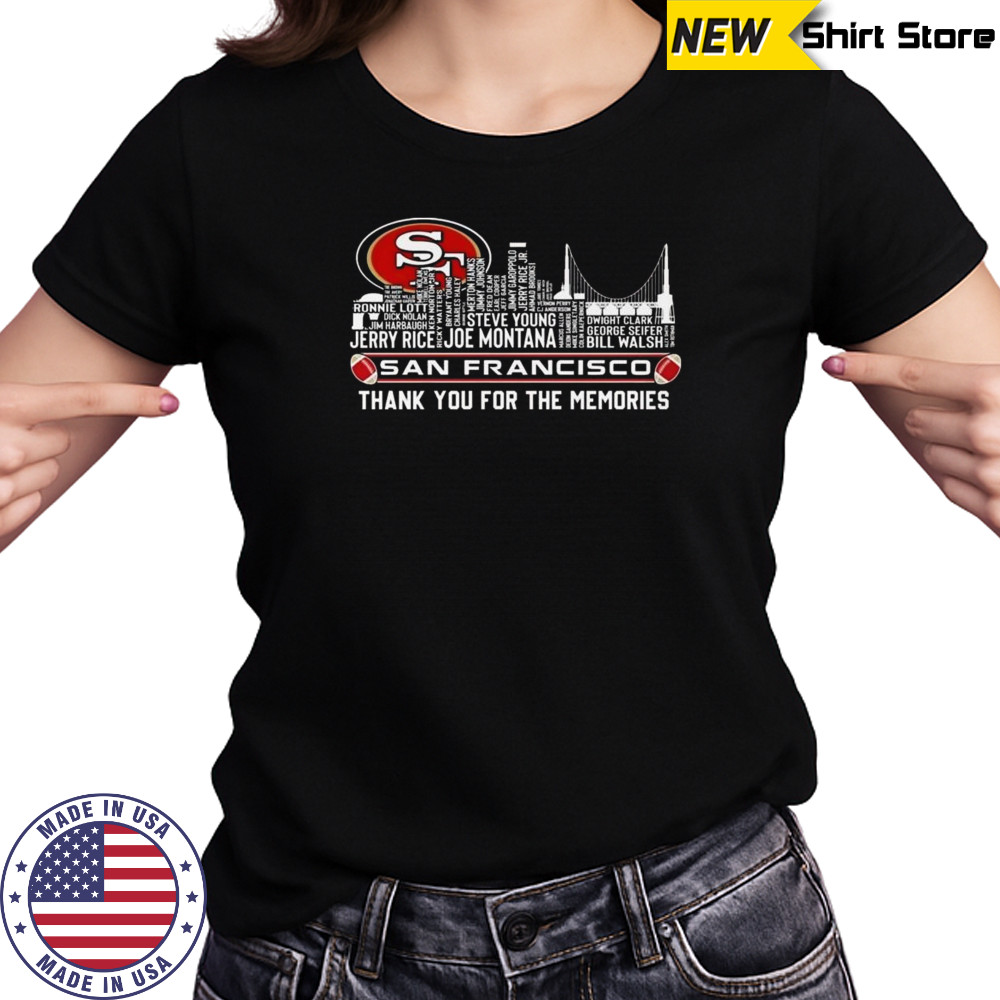 San Francisco 49ers NFL Thank You For The Memories Skyline Name 2025 Shirt Women's T-shirt