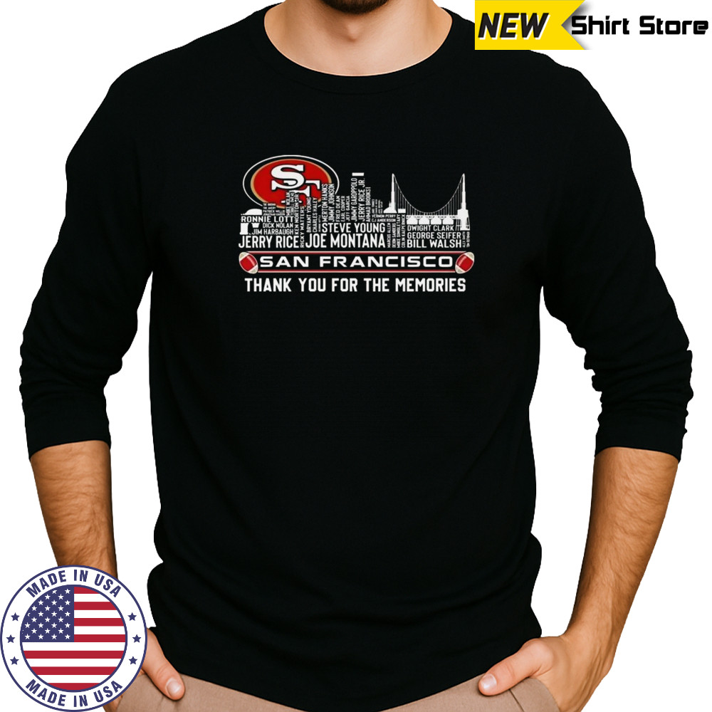 San Francisco 49ers NFL Thank You For The Memories Skyline Name 2025 Shirt Long Sleeved