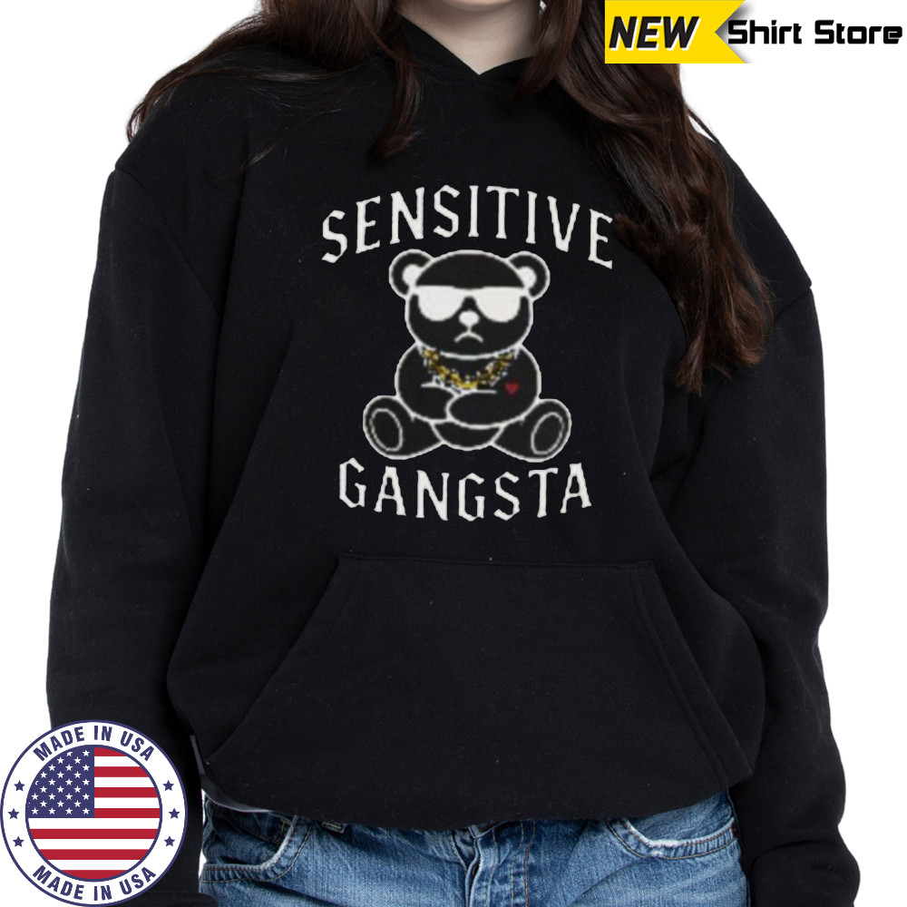 Sensitive Gangsta Teddy Bear Funny Sarcastic Meme Pullover Shirt Hoodie