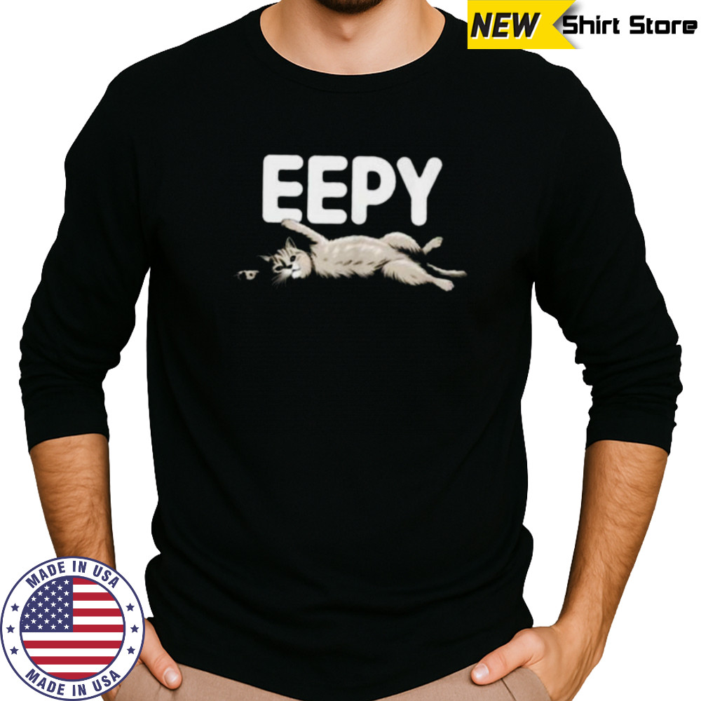 Sleepy Cat EEPY Kitten Funny Animal Lover Shirt Long Sleeved