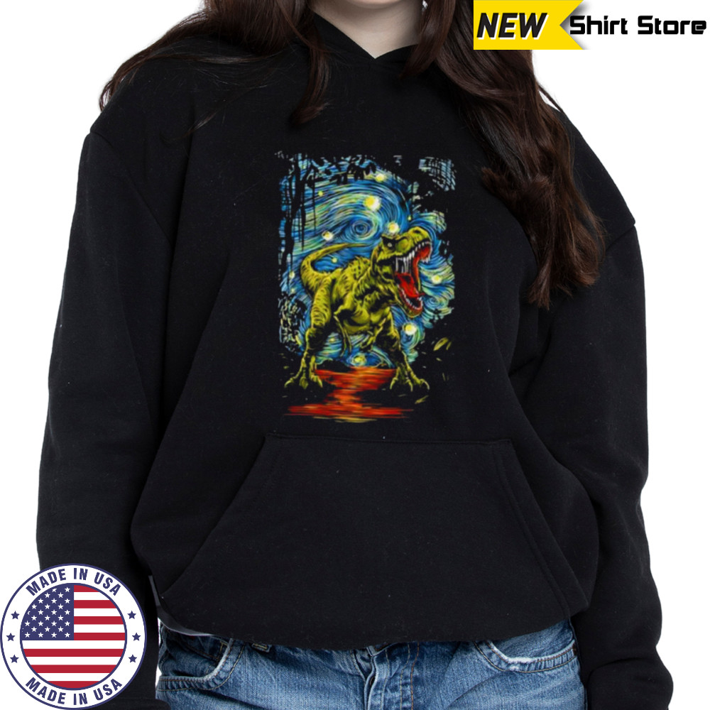 Starry Night T Rex shirt Hoodie