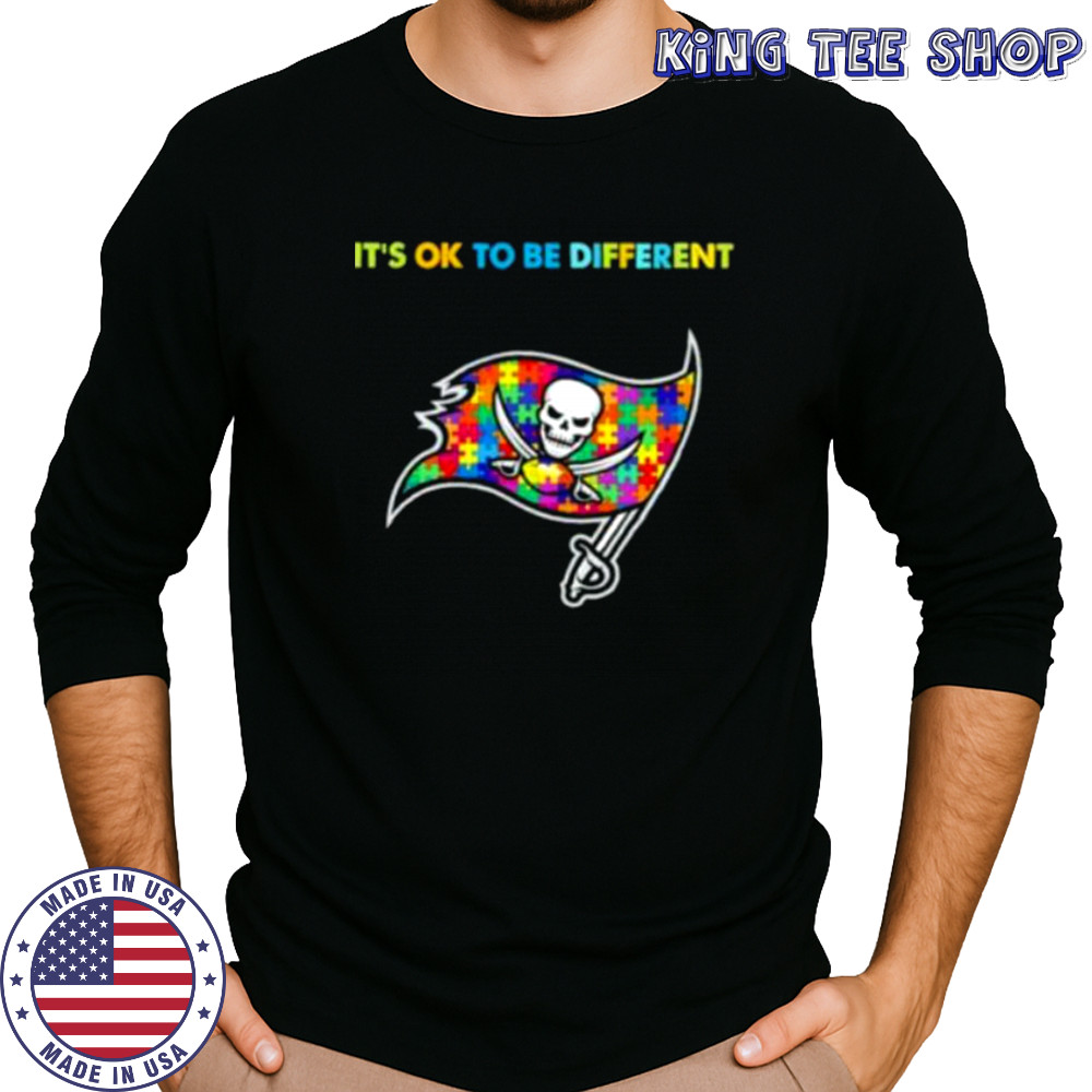 Tampa Bay Buccaneers Autism Awareness It’s ok to be different Shirt Long Sleeved