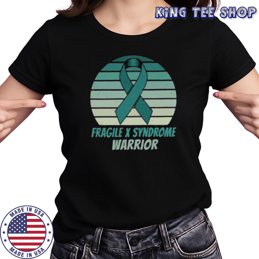 Vintage Fragile X Syndrome Warrior Teal Ribbon Fighter Pullover Shirt Women's T-shirt
