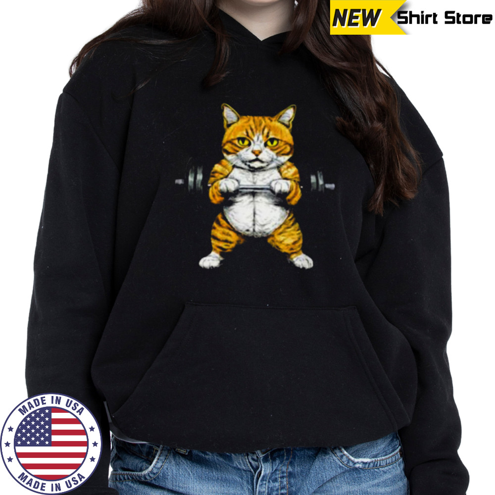 Womens Fitness Cat V Neck Shirt Hoodie
