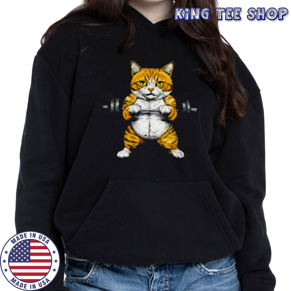 Womens Fitness Cat V Neck Shirt Hoodie