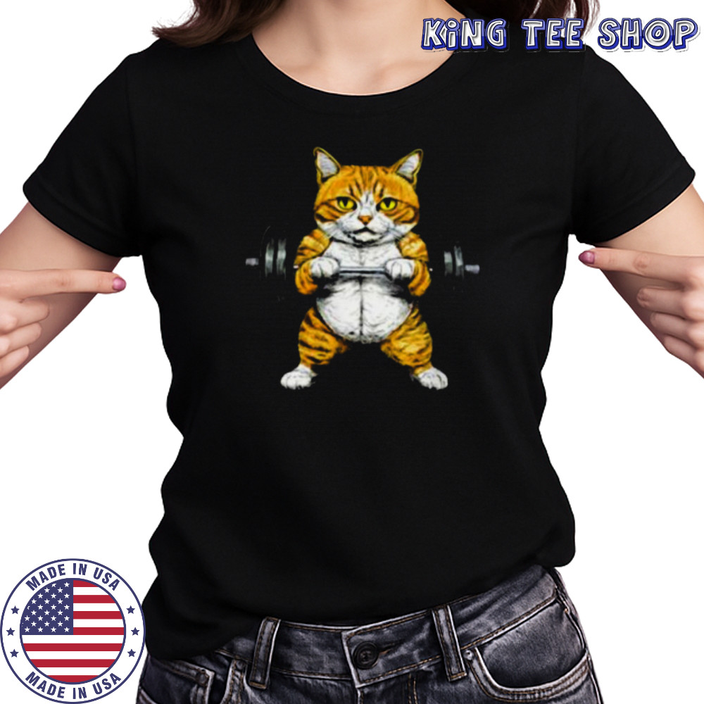 Womens Fitness Cat V Neck Shirt Women's T-shirt