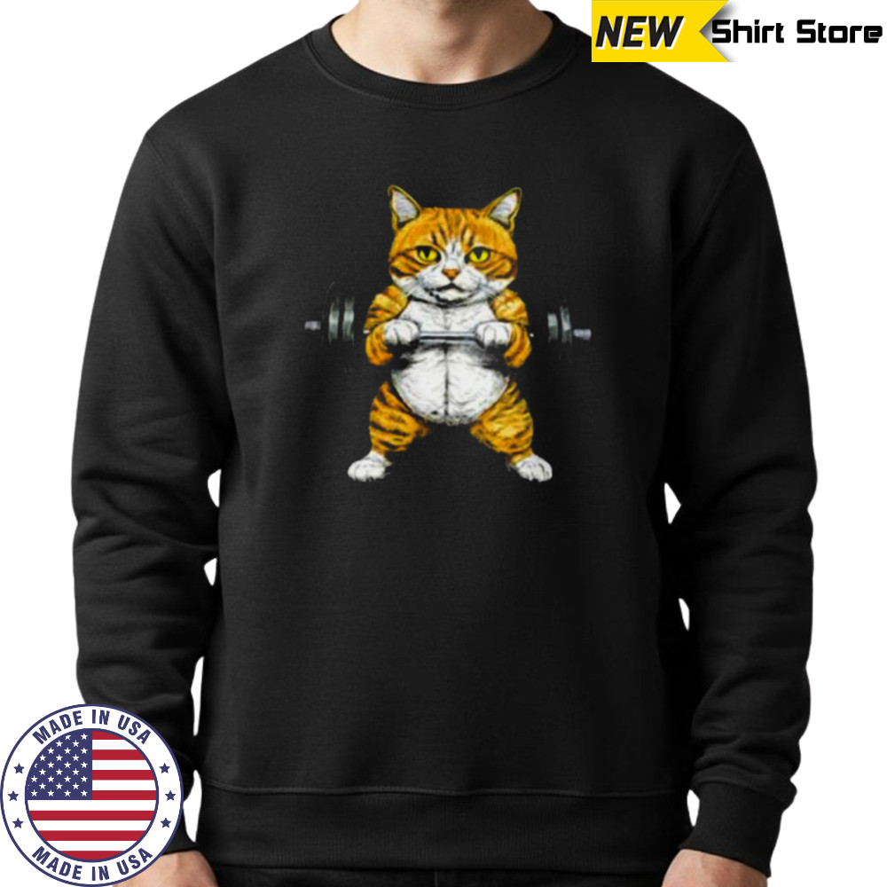 Womens Fitness Cat V Neck Shirt Sweatshirt