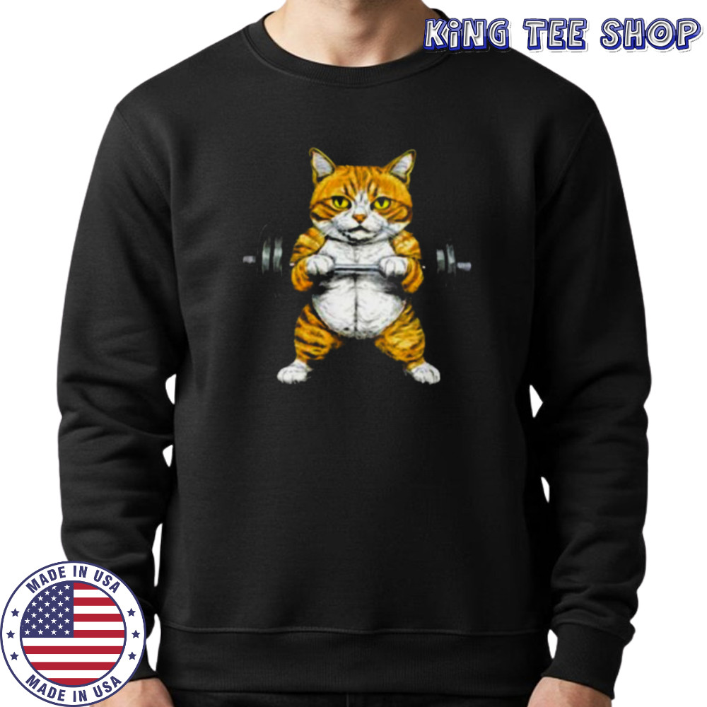 Womens Fitness Cat V Neck Shirt Sweatshirt