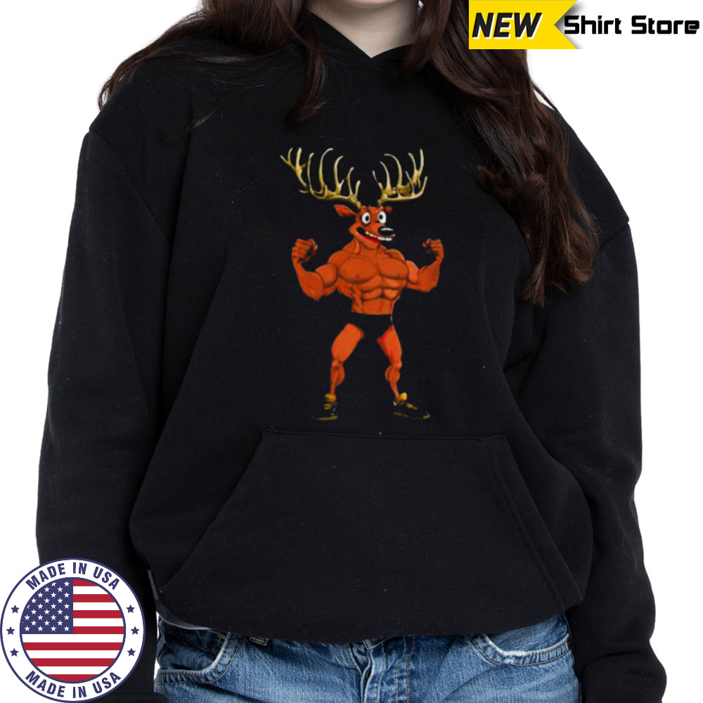 Womens Sport Animals Deer V Neck Shirt Hoodie