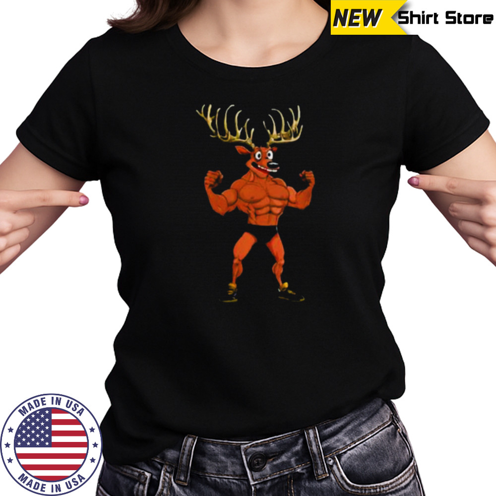 Womens Sport Animals Deer V Neck Shirt Women's T-shirt