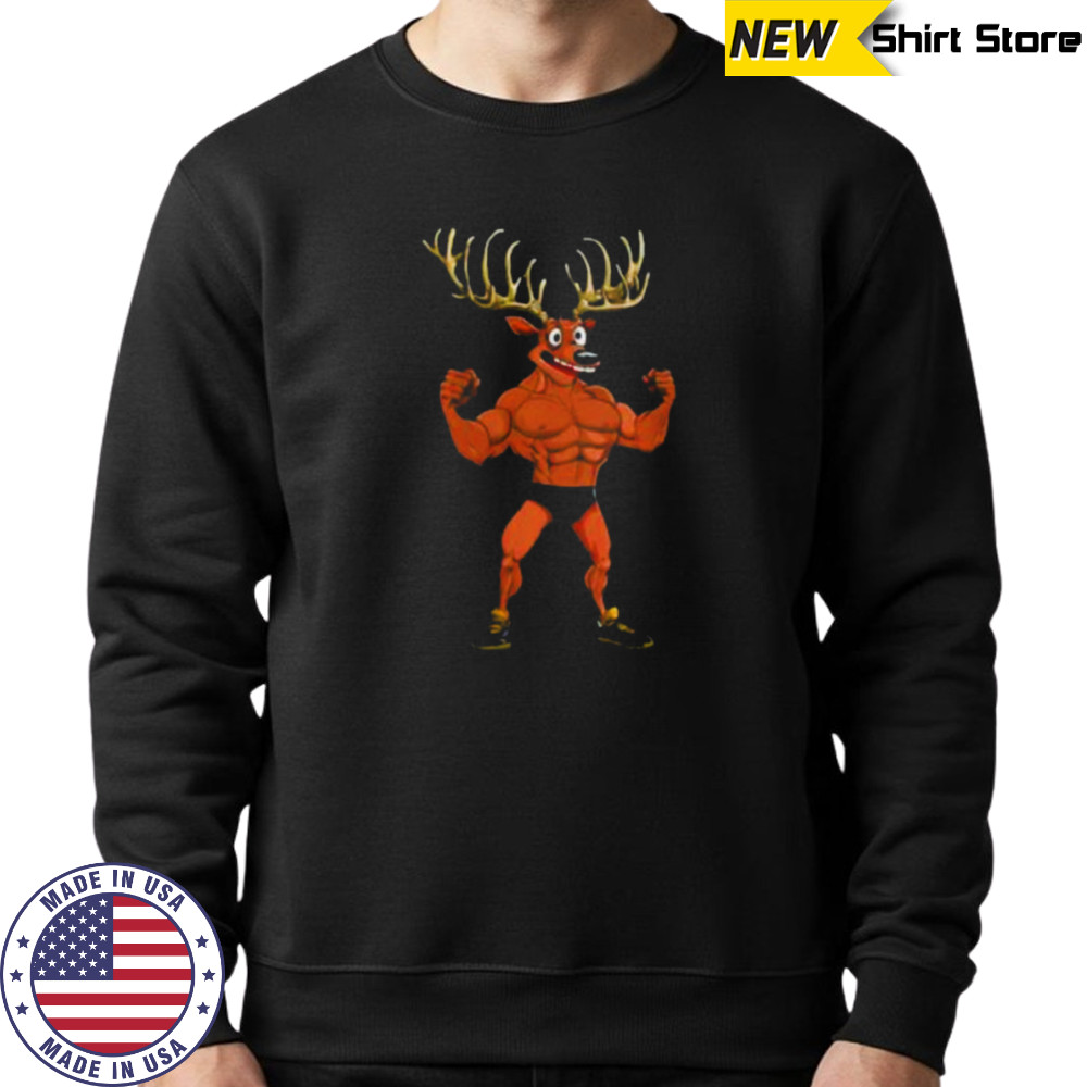 Womens Sport Animals Deer V Neck Shirt Sweatshirt