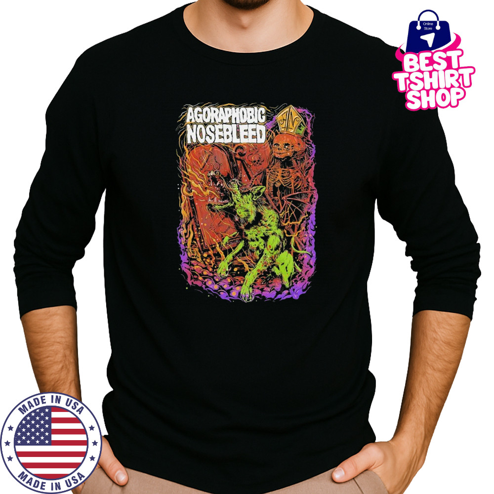 Agoraphobic Nosebleed Dog T-shirt Long Sleeved