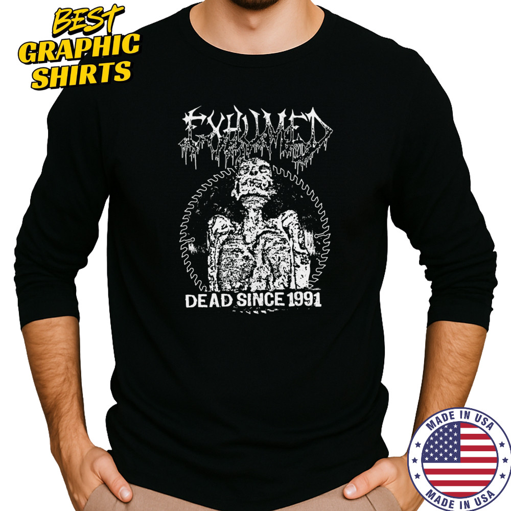 Exhumed Dead Since 1991 Skeleton T-shirt Long Sleeved