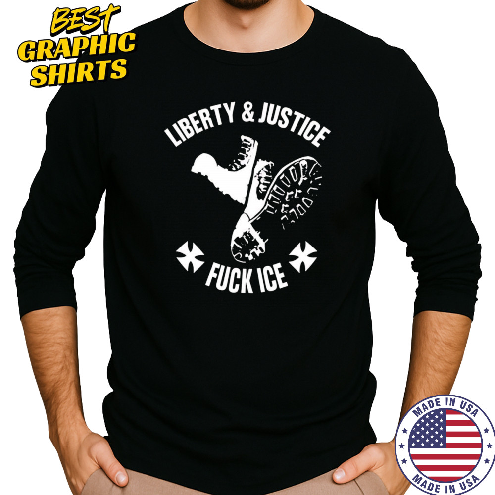 Liberty and justice fuck ice shirt Long Sleeved