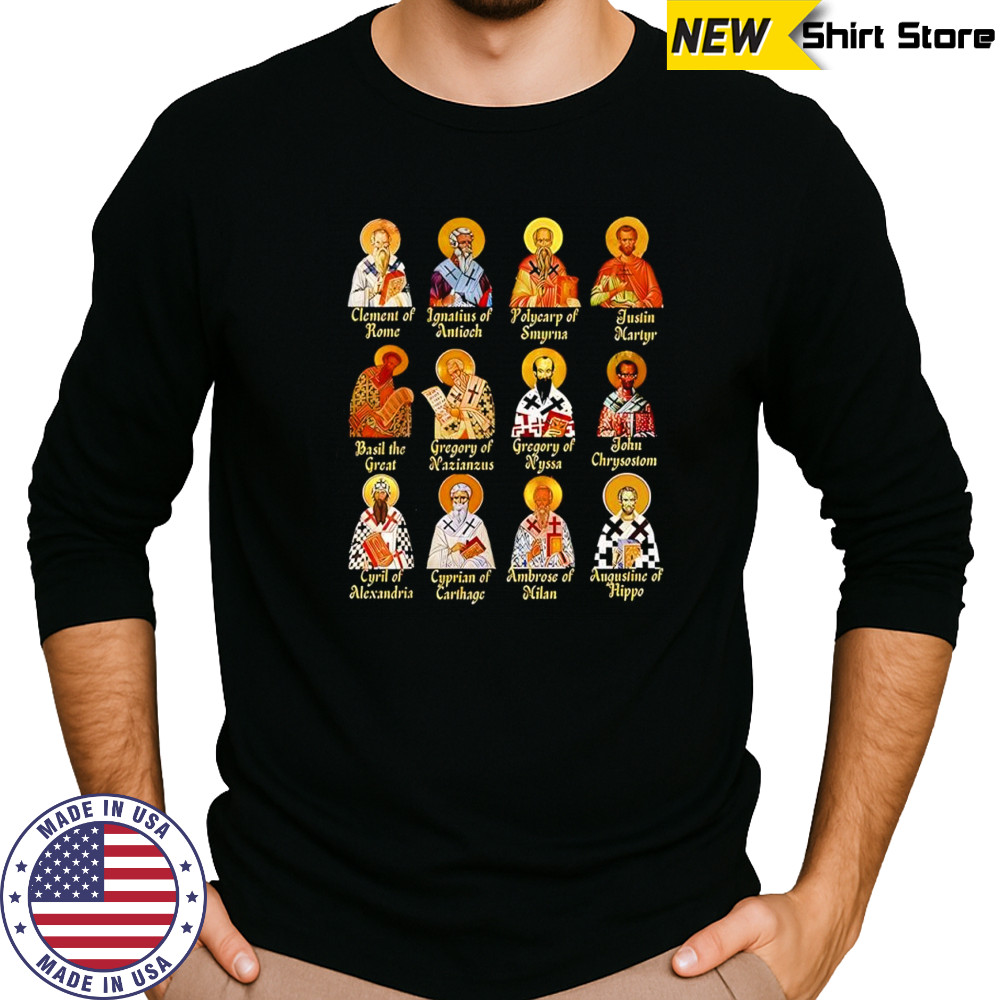 Patristic Church Fathers Augustine Ambrose Ignatius T-Shirt Long Sleeved
