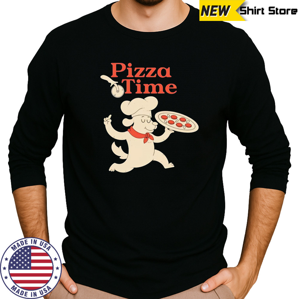 Pizza Time dog chef bringing the pizza shirt Long Sleeved