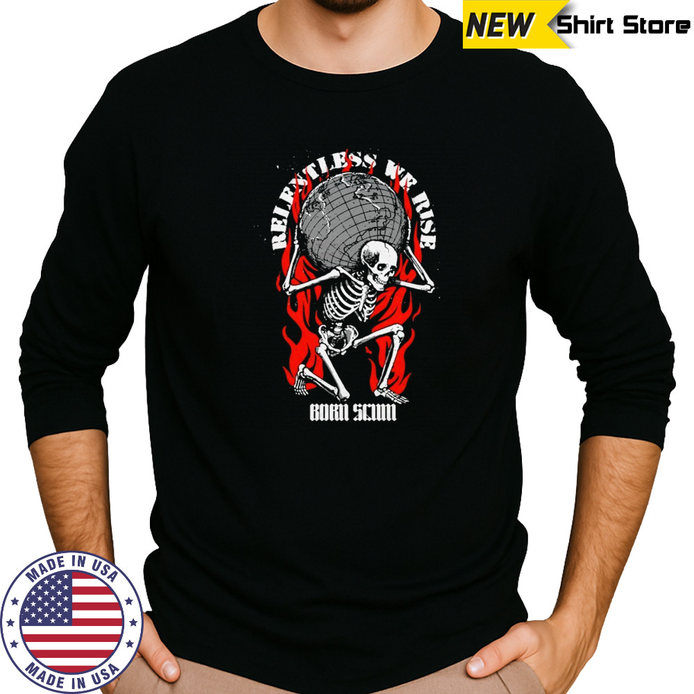 Relentless Born Scum Skeleton T-shirt Long Sleeved