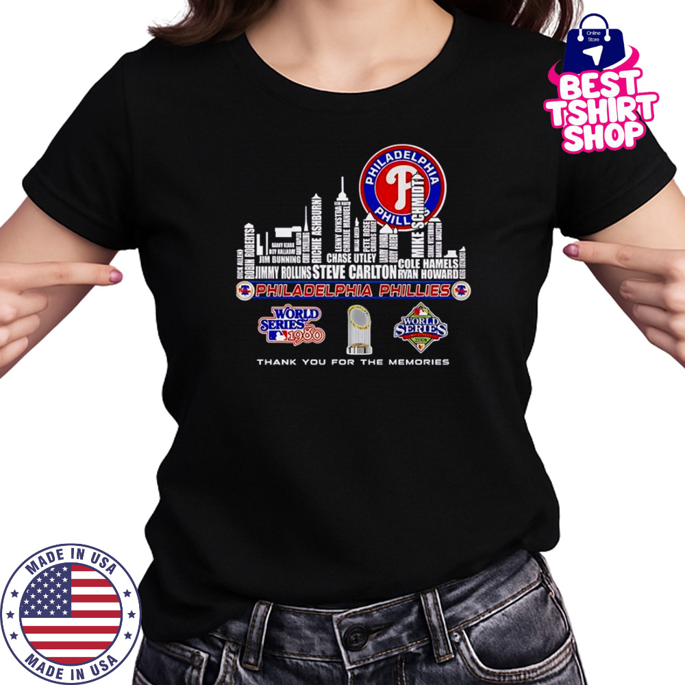 Skyline Name Philadelphia Phillies World Series Thank You For The Memories T-Shirt Women's T-shirt