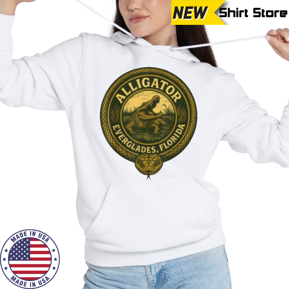 Alligator Florida Everglades Funny Design T Shirt Hoodie