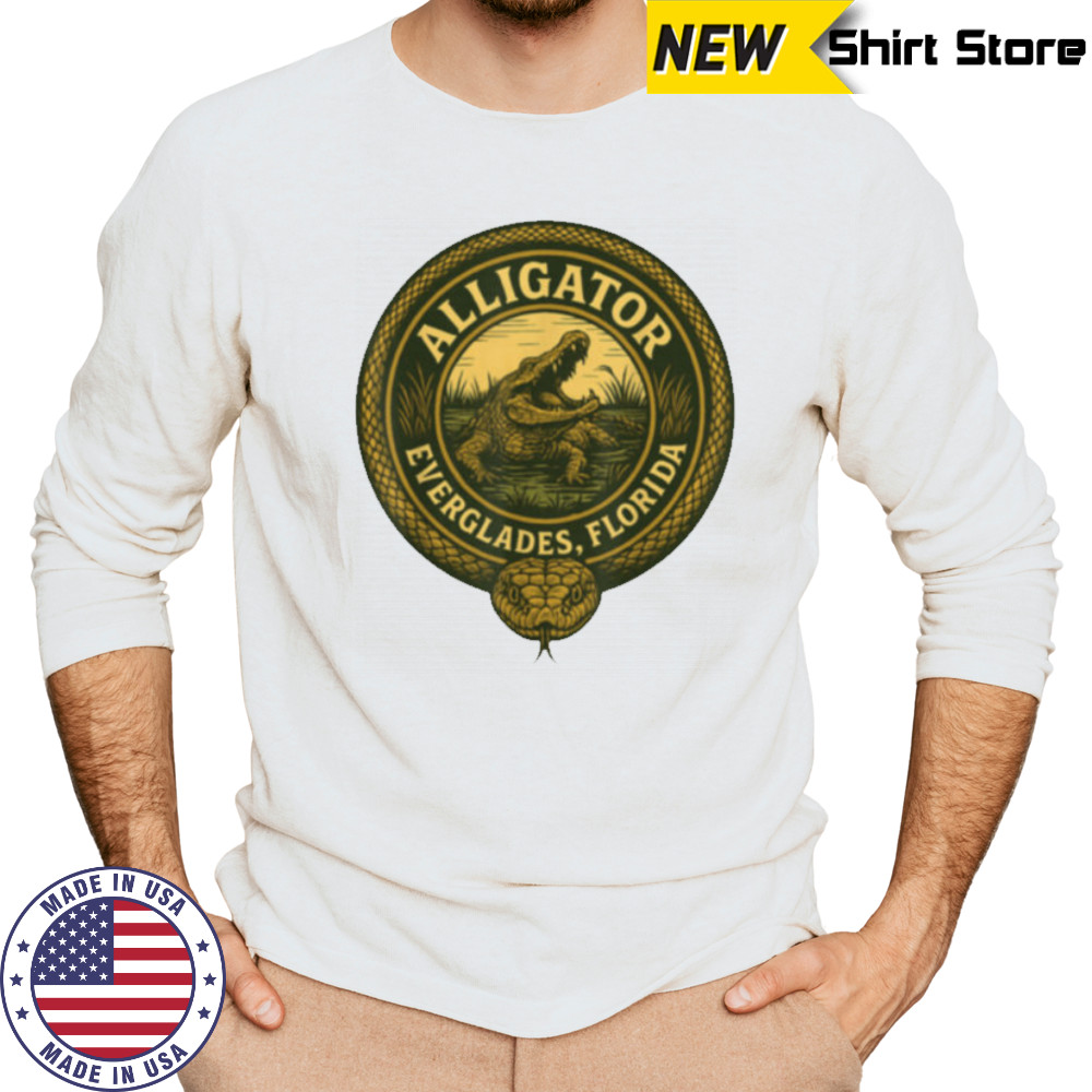Alligator Florida Everglades Funny Design T Shirt Long Sleeved