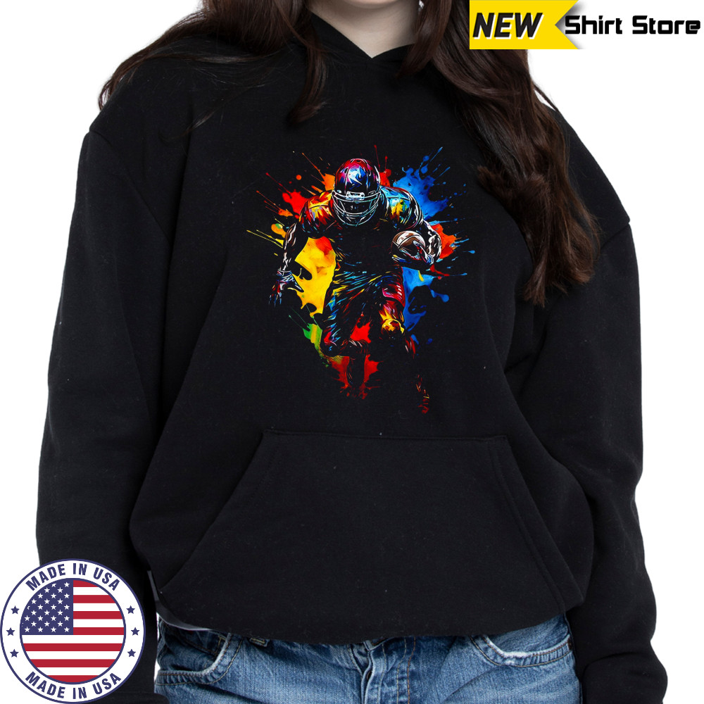 American Football Player Art Tee – Vintage Sports Fan Shirt Hoodie