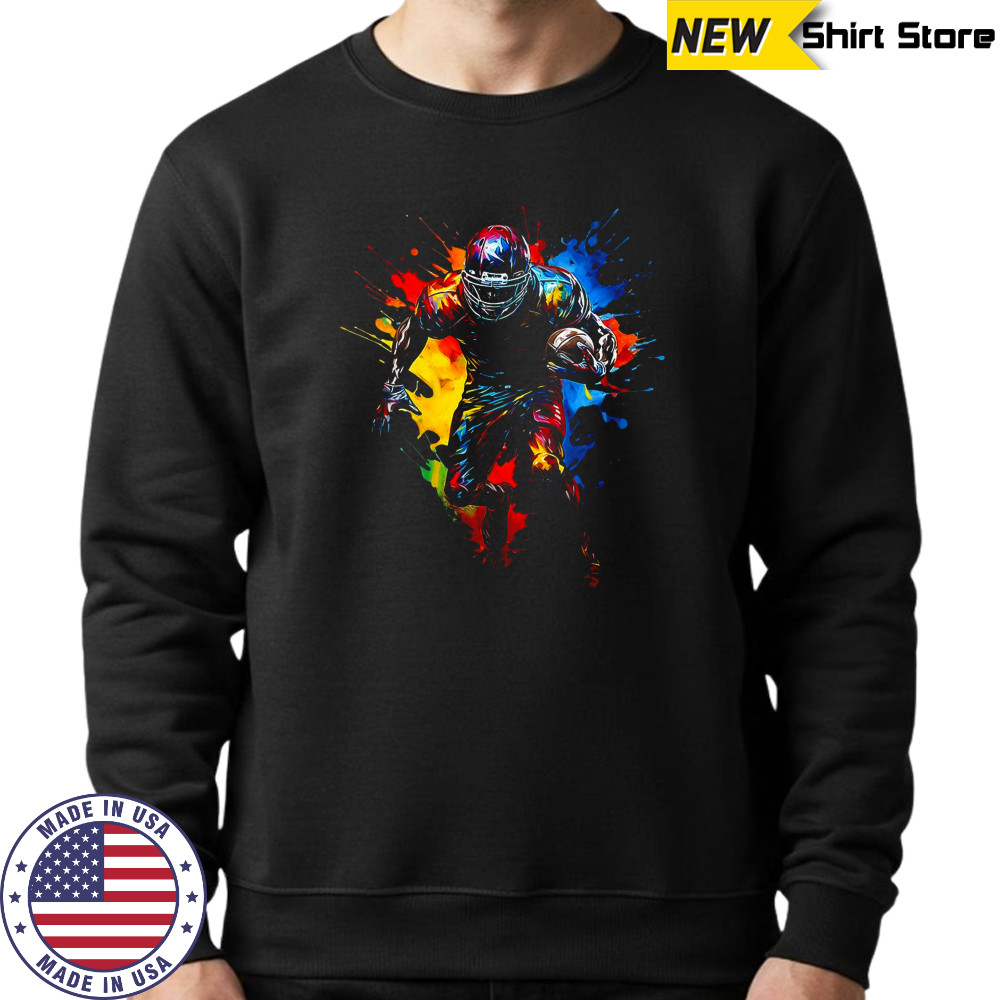 American Football Player Art Tee – Vintage Sports Fan Shirt Sweatshirt