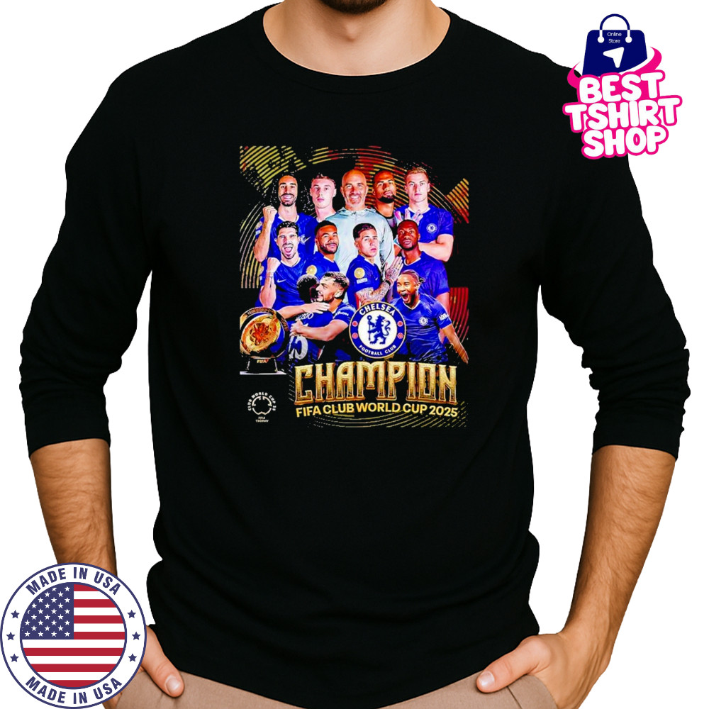 Chelsea 2025 Fifa Club World Cup Champions Winner T-Shirt Long Sleeved
