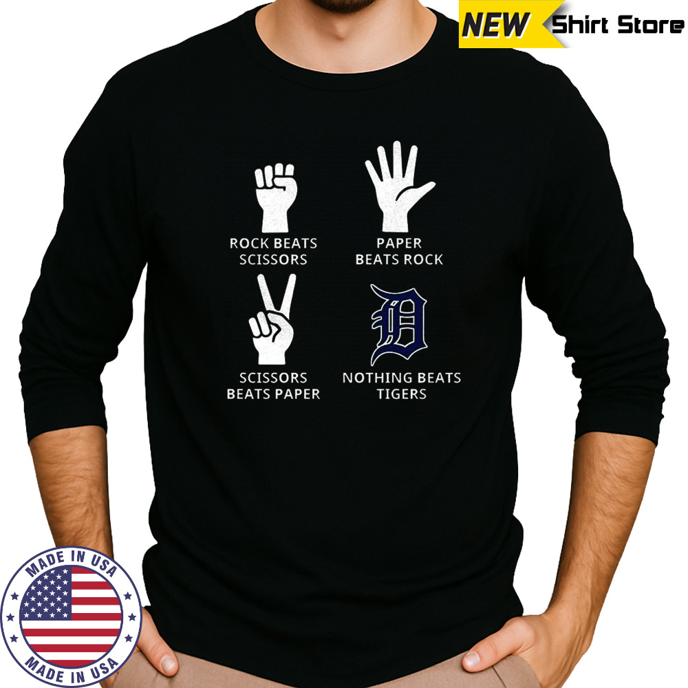 Detroit Lions rock beats scissors paper beats rock shirt Long Sleeved
