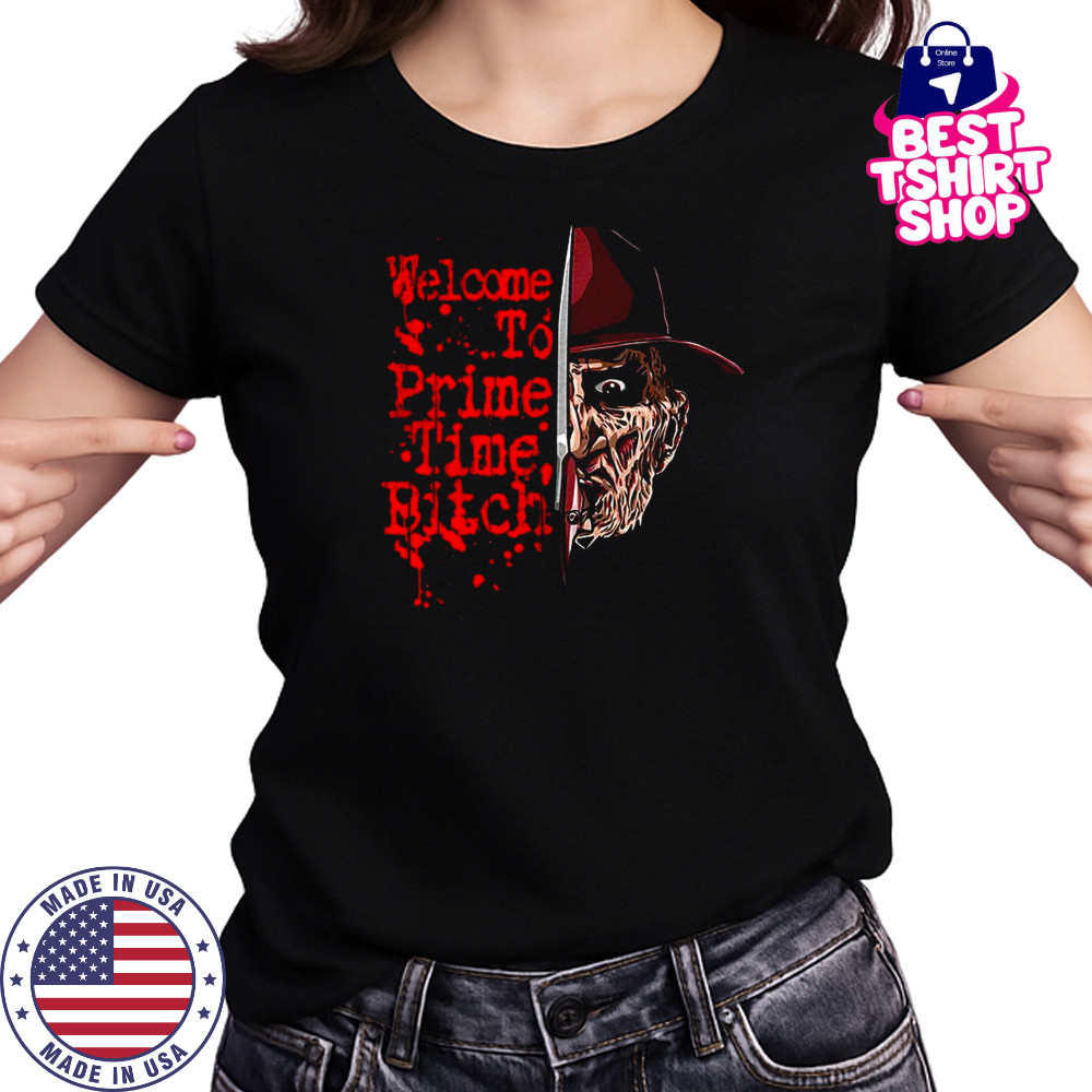 Freddy Krueger A Nightmare On Elm Street welcome to prime time bitch shirt Women's T-shirt