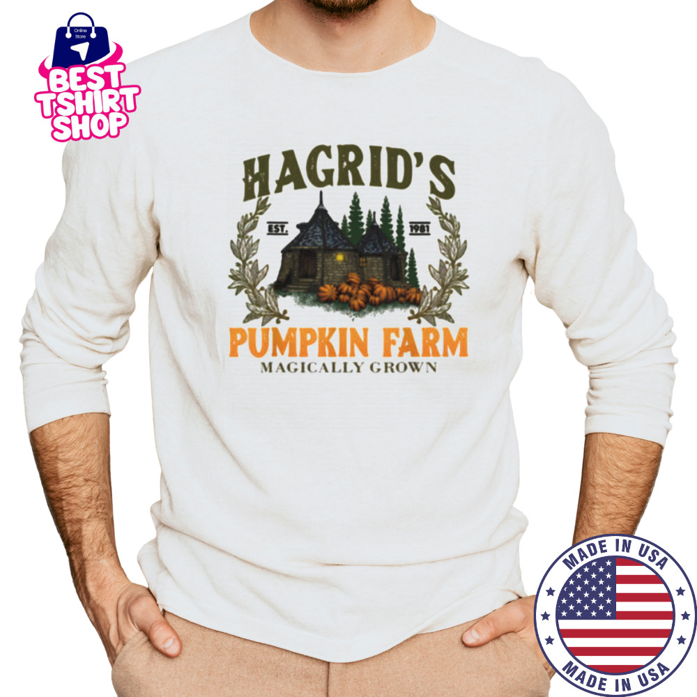Hagrids Pumpkins Farm Grown Halloween Witch Spooky Season T Shirt Long Sleeved