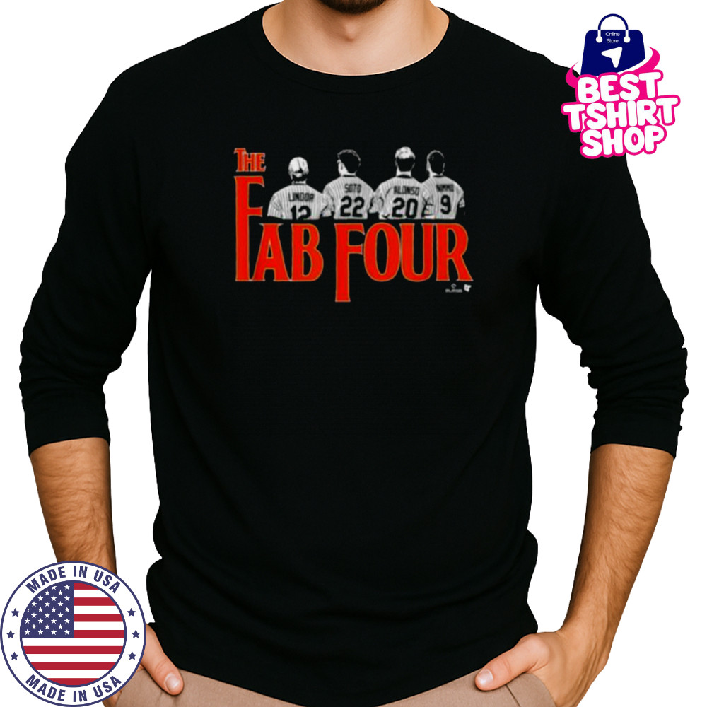 Lindor Soto Alonso & Nimmo Fab Four New York Baseball T Shirt Long Sleeved