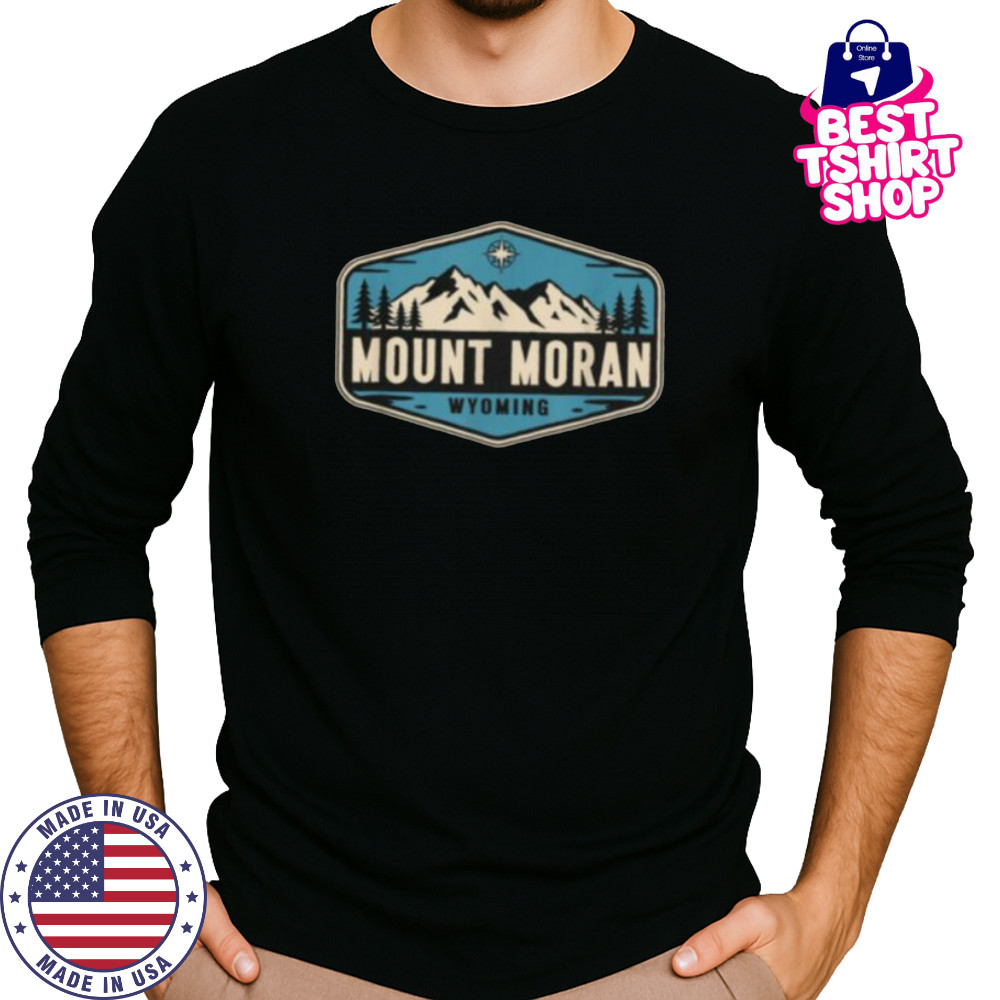 Mount Moran Wyoming Nature Mountain Graphic T Shirt Long Sleeved
