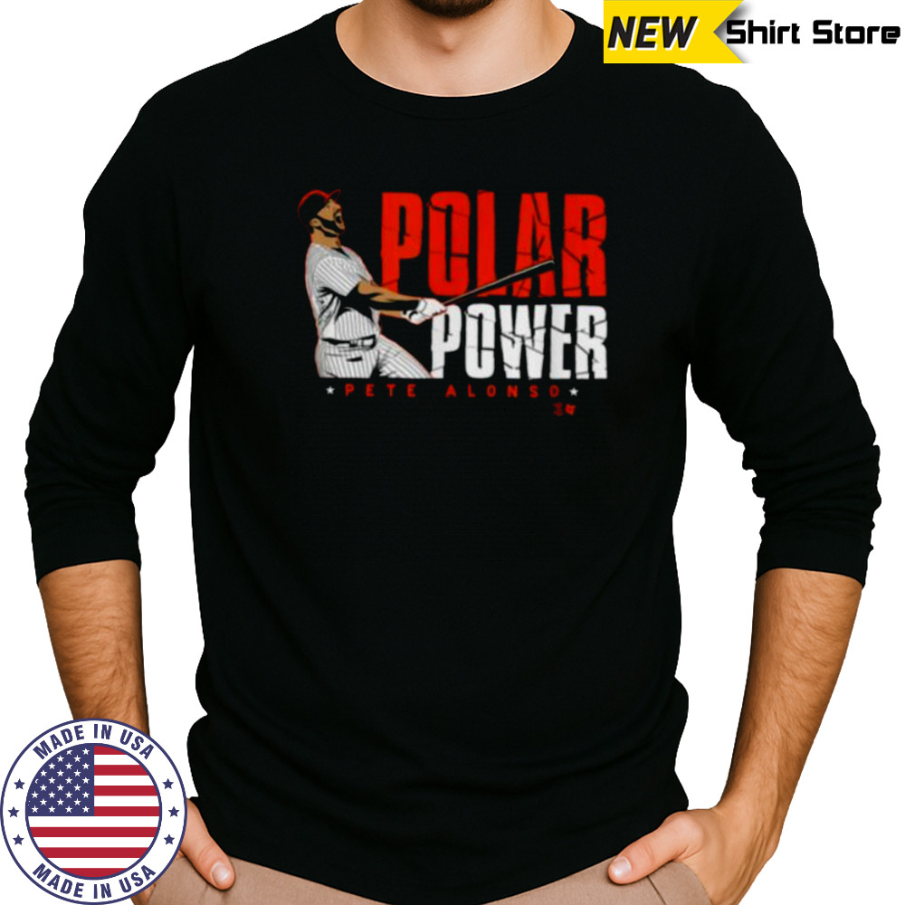 Pete Alonso Polar Power New York Baseball T Shirt Long Sleeved