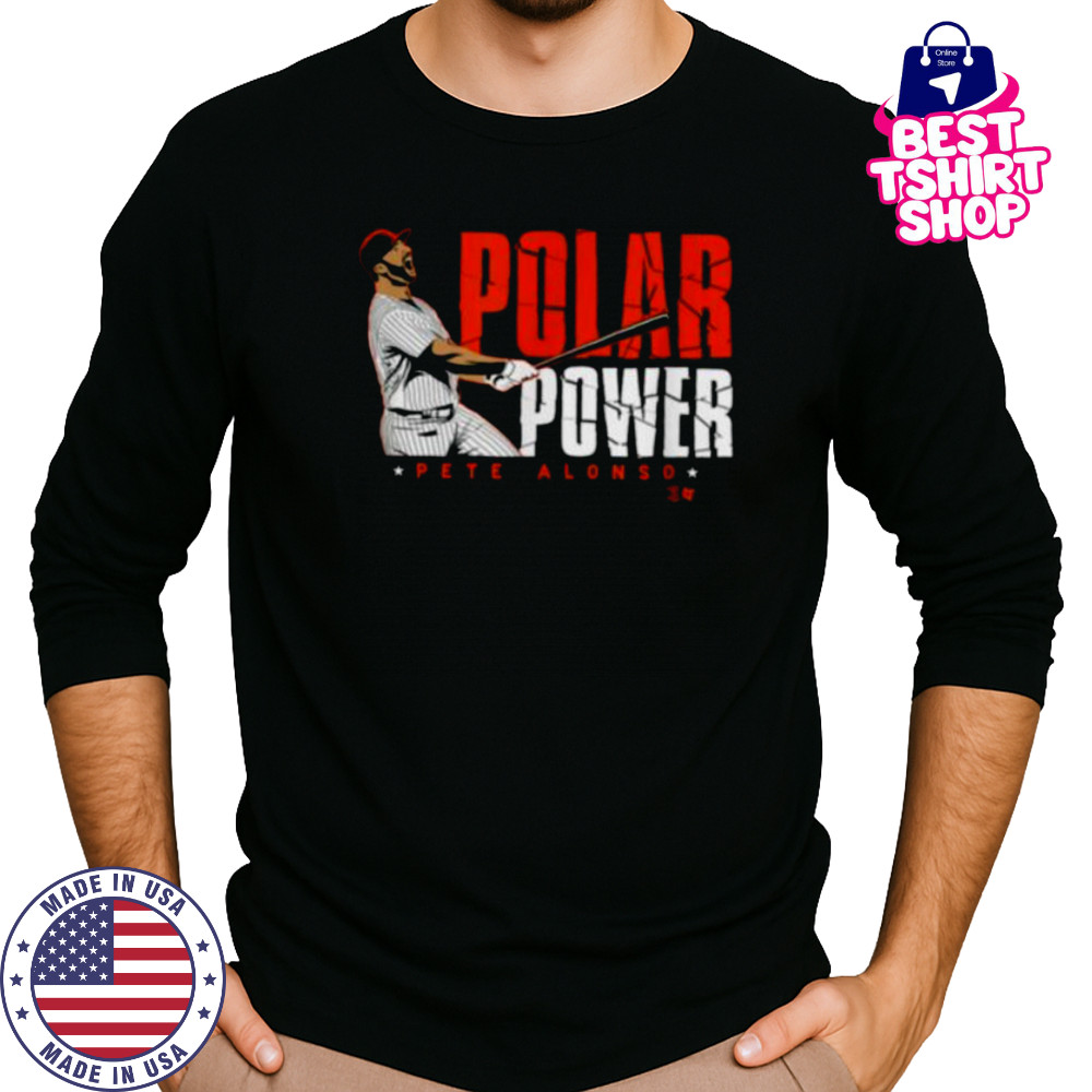 Pete Alonso Polar Power New York Baseball T Shirt Long Sleeved