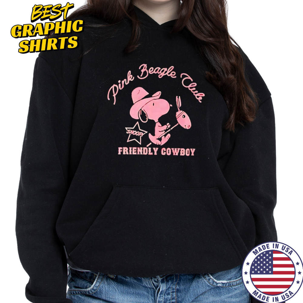 Pink Beagle club Snoopy Friendly cowboy shirt Hoodie