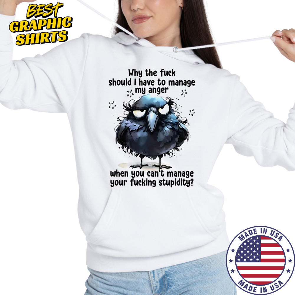 Raven why the fuck should I have to manage my anger fucking stupidity shirt Hoodie