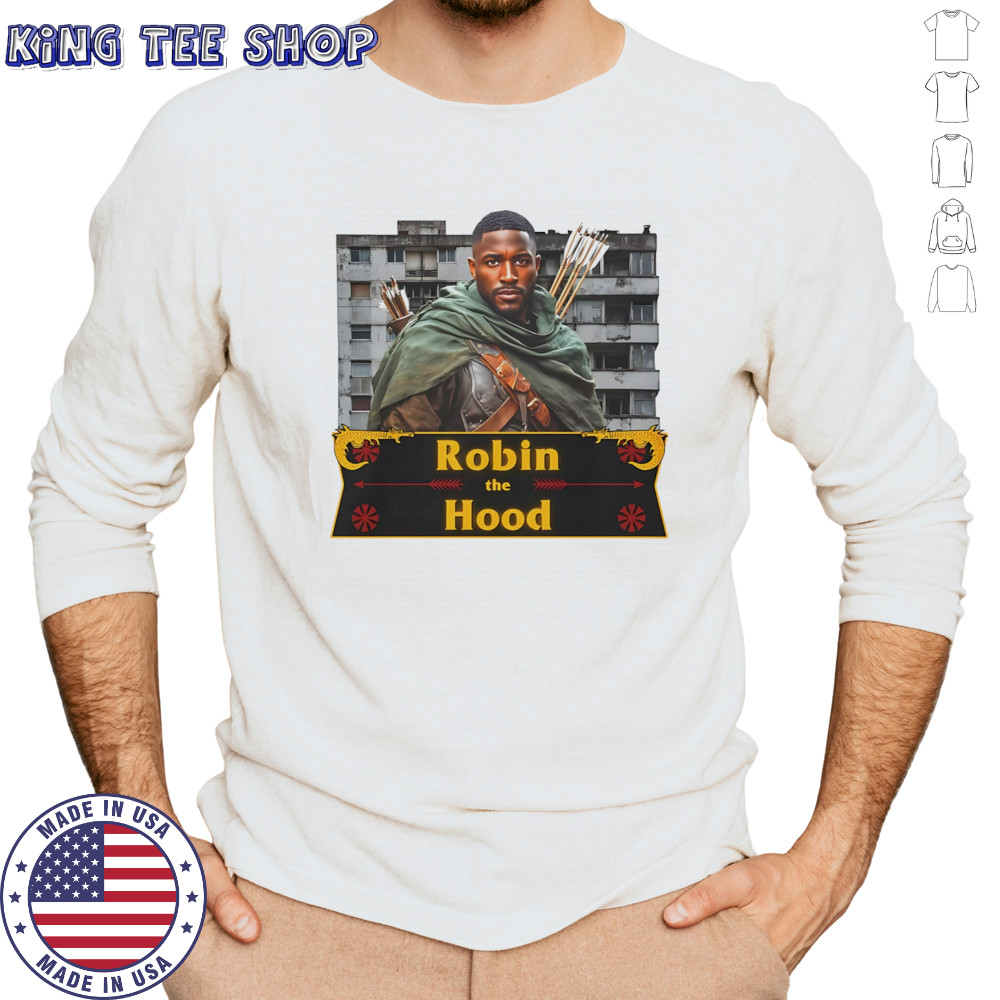 Robin the Hood black retro shirt Long Sleeved