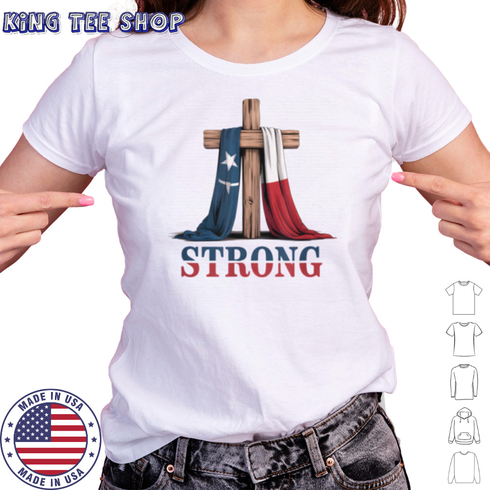 Texas Strong Cross Christian Patriotic Religion T Shirt Women's T-shirt