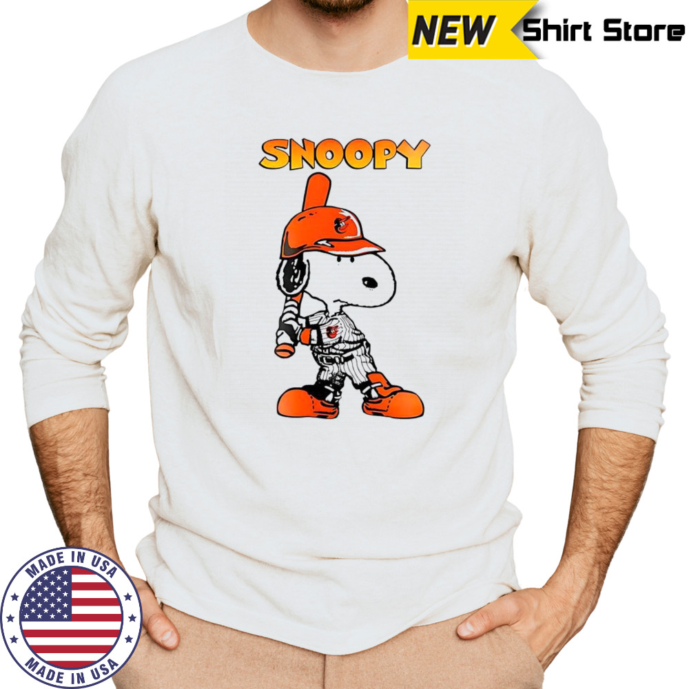 Baltimore Orioles Snoopy Player T-Shirt Long Sleeved