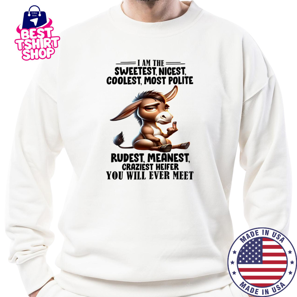 Donkey I am the sweetest nicest coolest most polite rudest shirt Sweatshirt