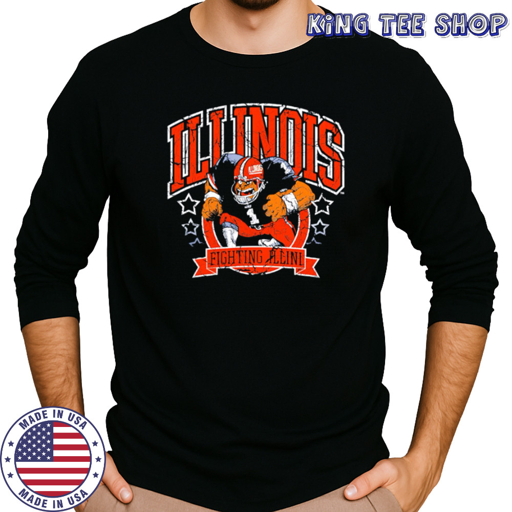 Illinois Football Vintage Distressed shirt Long Sleeved
