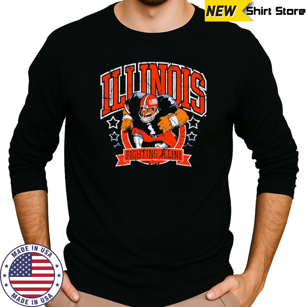 Illinois Football Vintage Distressed shirt Long Sleeved