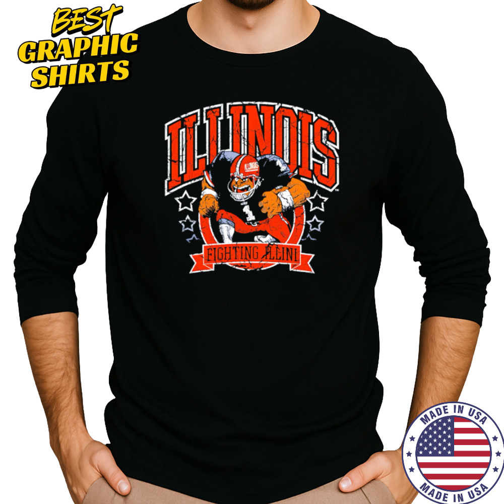 Illinois Football Vintage Distressed shirt Long Sleeved
