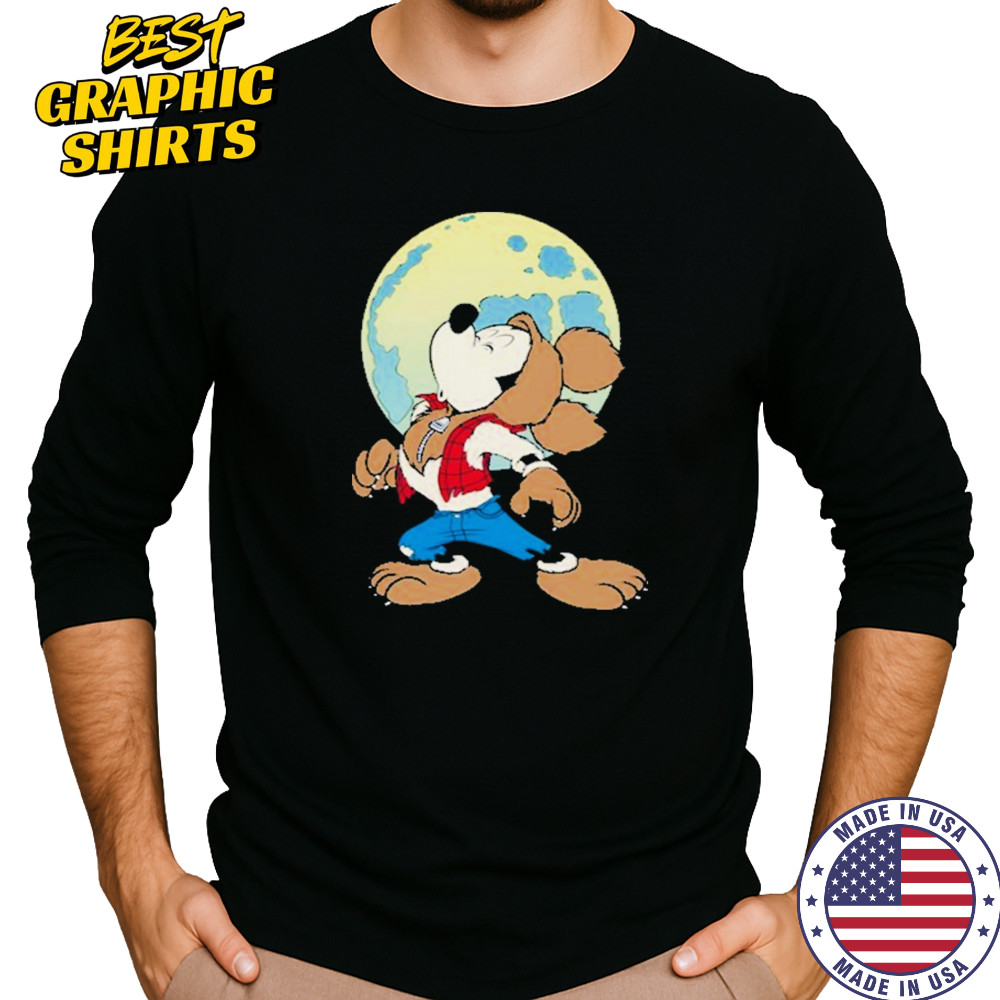 Mickey Mouse In Werewolf Halloween Shirt Long Sleeved