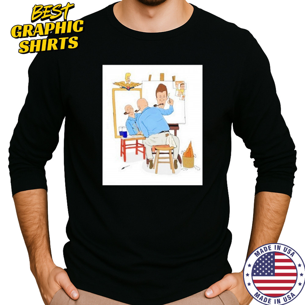 Mike Judge Painting Butthead Shirt Long Sleeved
