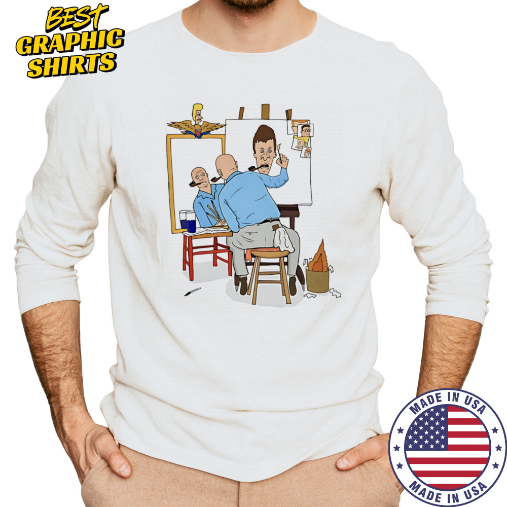 Mike Judge Painting Butthead shirt Long Sleeved